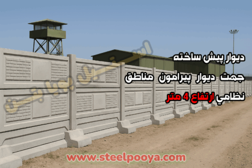 دیوار پیش ساخته بتنی ارتفاع 3 برای اماکن نظامی