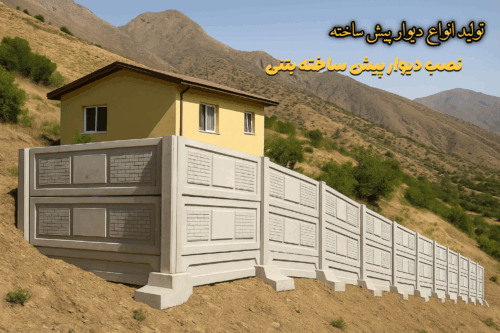 دیوار پیش ساخته بتنی در سطح شیب دار